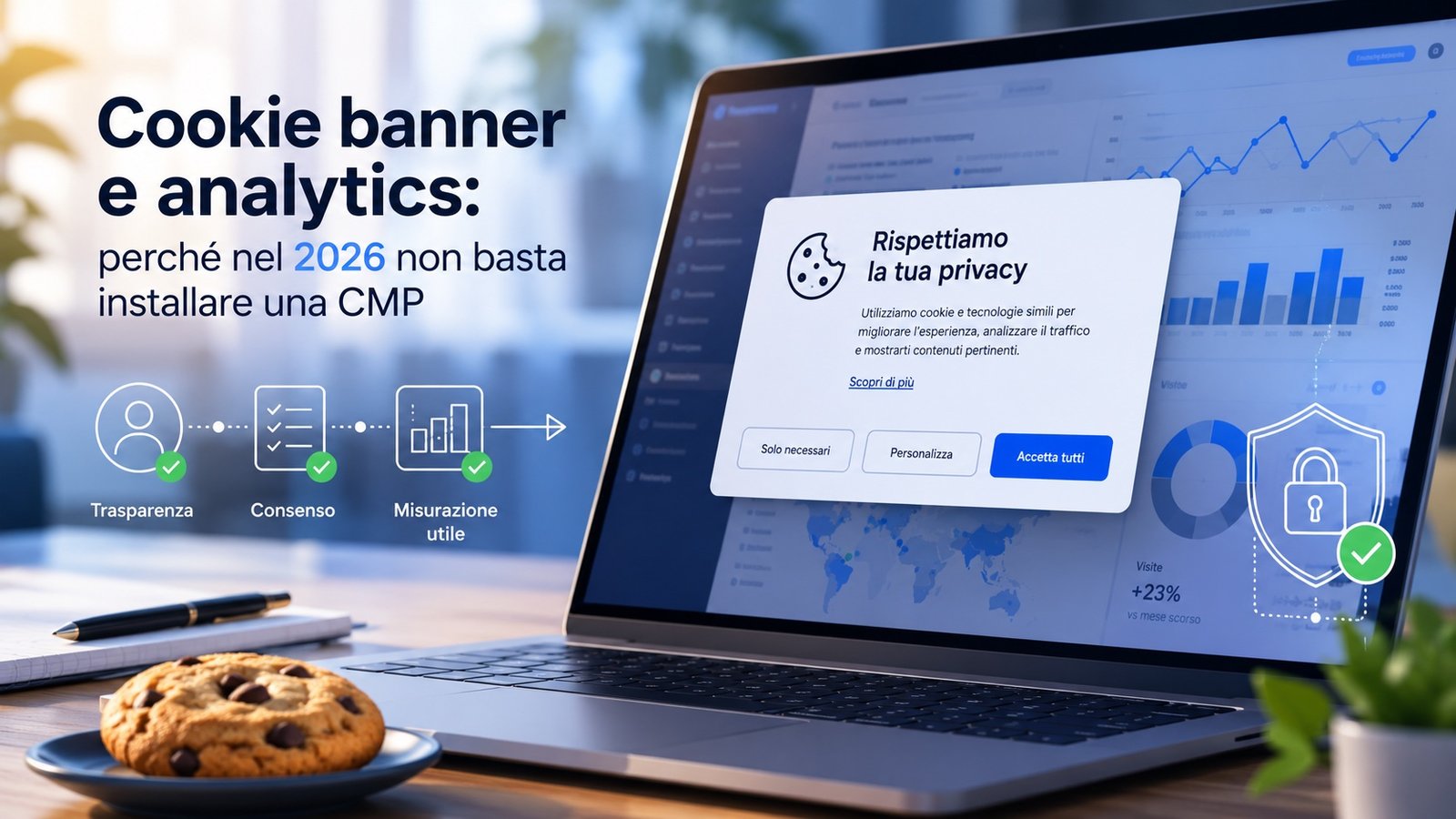 Cookie banner e analytics: perché nel 2026 non basta installare una CMP